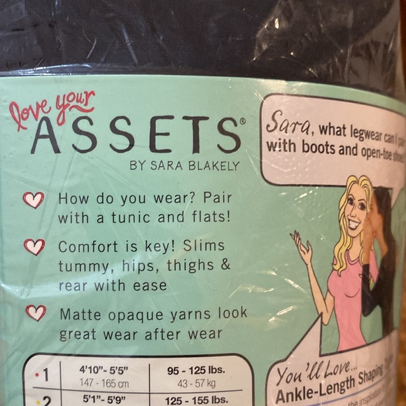 Black Ankle-Length Shaping tights, Love your Assets by Sara Blakely - Picture 3 of 4